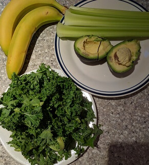 banana avocado celery kale smoothie ingredients