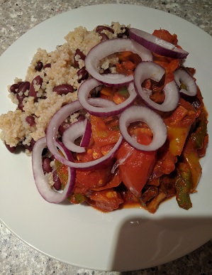 Bulgur Wheat and Red Kidney Beans With Mixed Vegetables Sauce