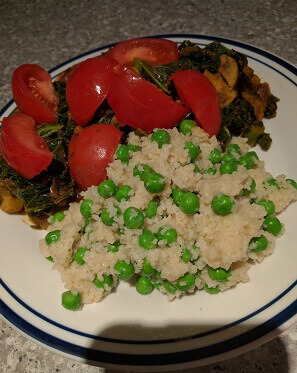 Green Peas and Couscous With Kale Sauce