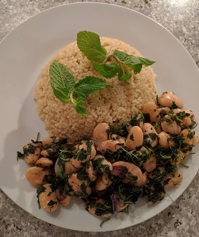 Bulgur Wheat With Minted Butter Beans