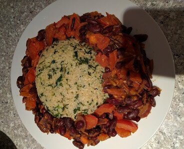 Minted Bulgur Wheat With Red Kidney Beans