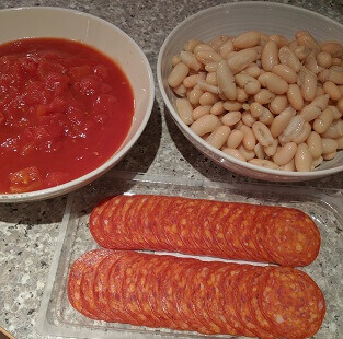 pepperoni and cannellini beans stew main ingredients