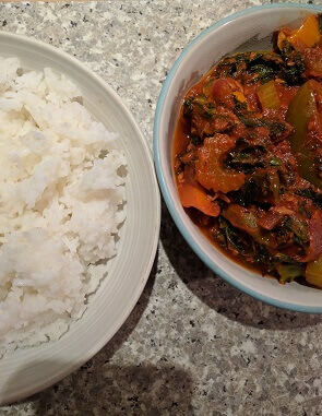 Veggie Rice With Kale Sauce