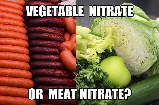 nitrates in vegetables vs meat